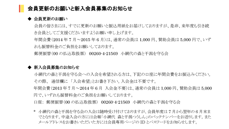 小網代の森と干潟を守る会,会員